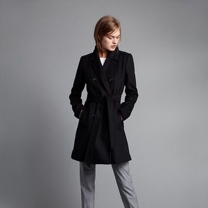 Premium Wool Blend Belted Trench Coat